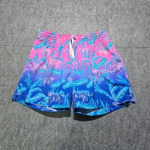 Chubbies Swim Trunks Mens Large Pink Blue Tiger Print 5.5 Inseam Mesh Lined